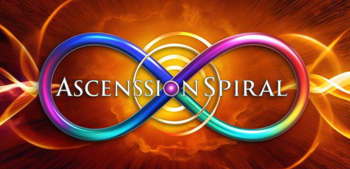 _Create a redesigned version of the 'Ascension Spiral' logo in the shape of an infinity symbol (figure-eight). The central spiral elements should flow seamlessly into the infinity loop, with vibrant (5)